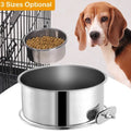 Stainless Steel Hanging Pet Bowl — Detachable Crate Food & Water Bowl for Dogs, Cats & Small Pets