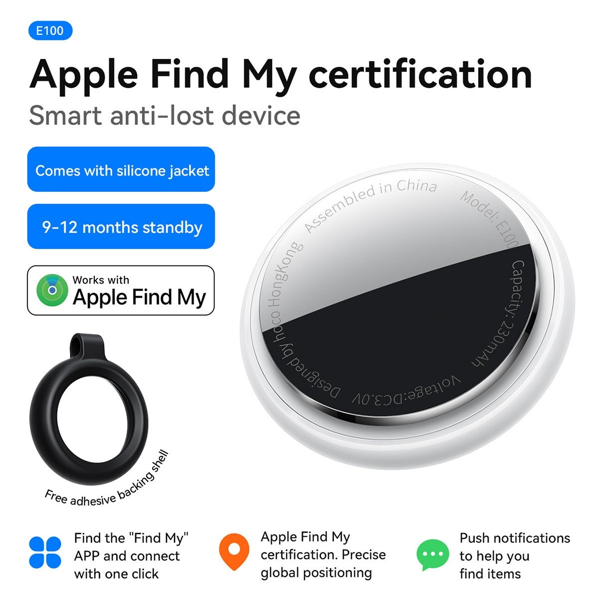 Luxury Apple Find My Pet & Keychain Tracker — Anti-Lost Location Device for Pets, Keys & Bags