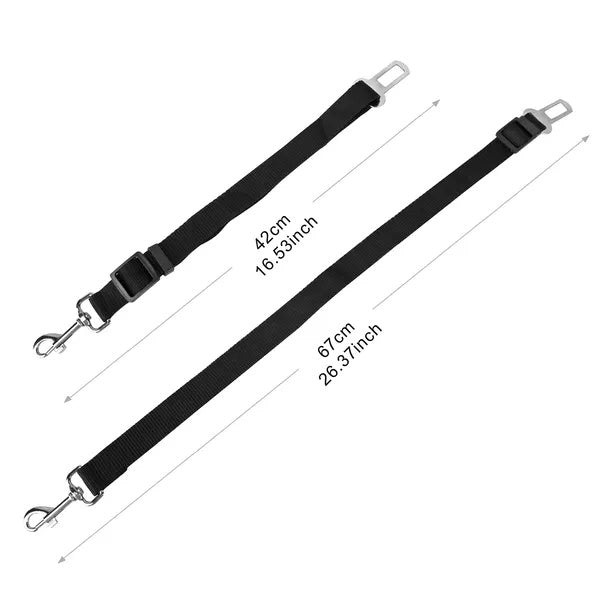 Premium 2-Pack Pet Car Safety Seat Belt — Adjustable Harness Leash for Dogs & Cats