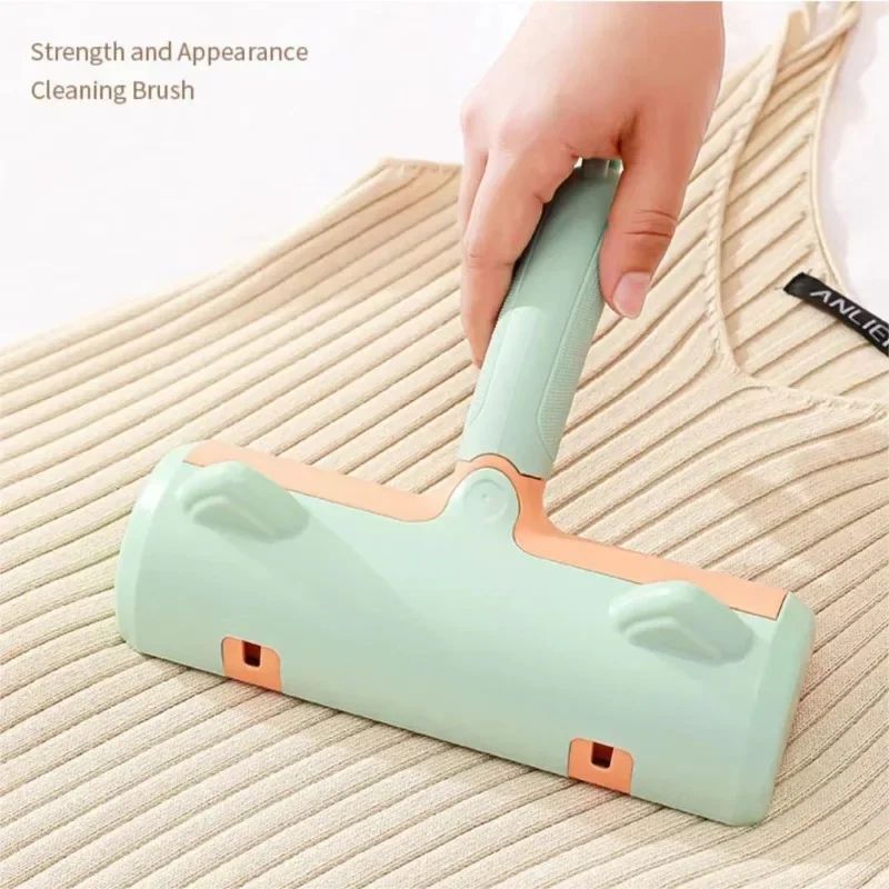 Image 1: "Pet hair removal roller self-cleaning lint brush for dogs and cats"
Image 2: "Self-cleaning pet hair remover removing fur from sofa"
Image 3: "Two-way pet hair roller with static technology for clothing"
Image 4: "Reusable lint roller cleaning pet hair from furniture"
Image 5: "Pet hair removal brush with self-cleaning base"
Image 6: "Static pet hair remover for dogs and cats on fabric"