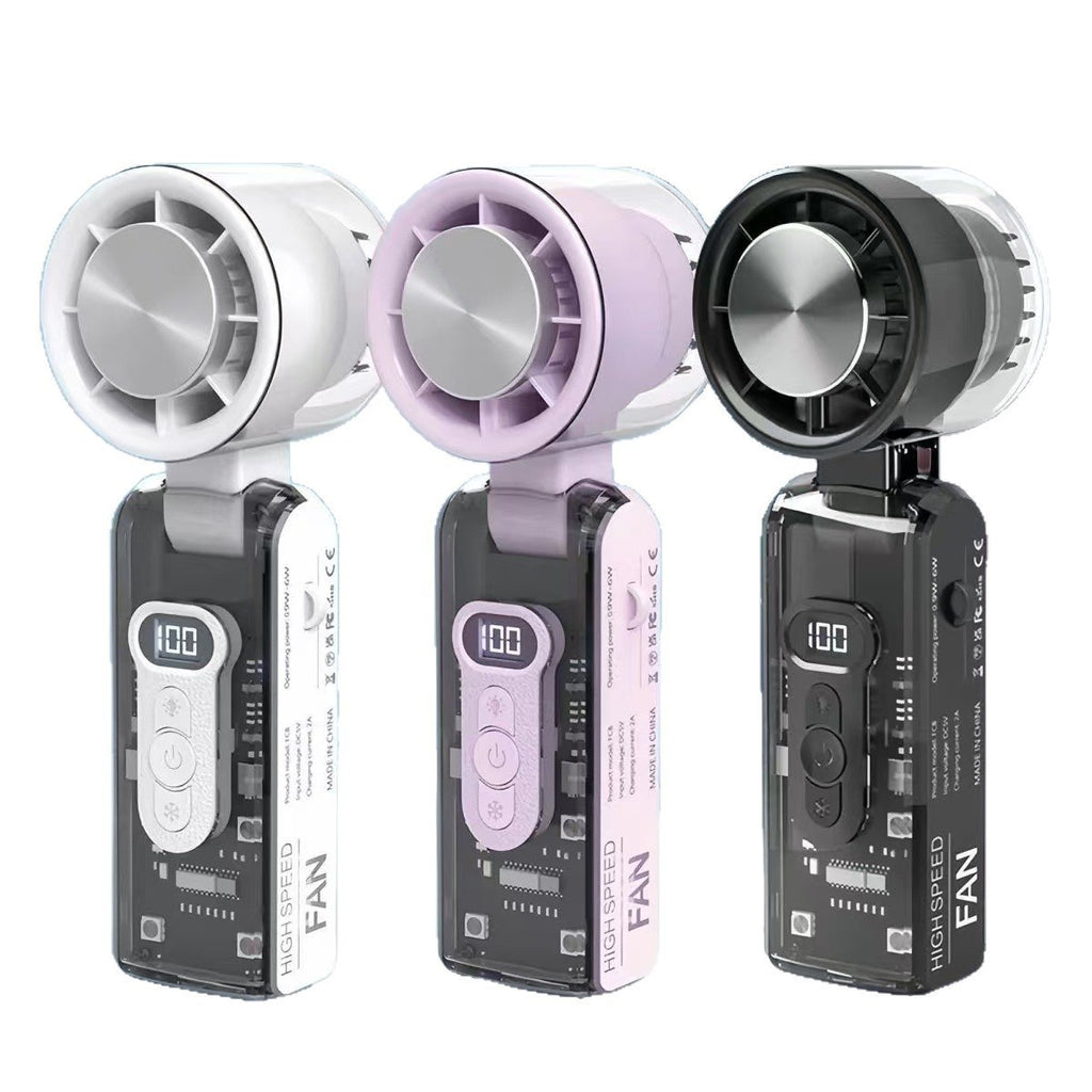 Semiconductor Ice Compress Cooling Fan — Portable Handheld Digital Display USB Fan