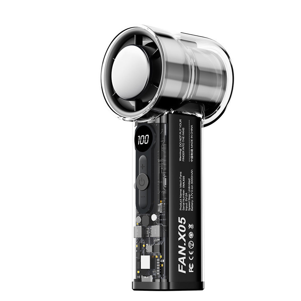 Semiconductor Ice Compress Cooling Fan — Portable Handheld Digital Display USB Fan