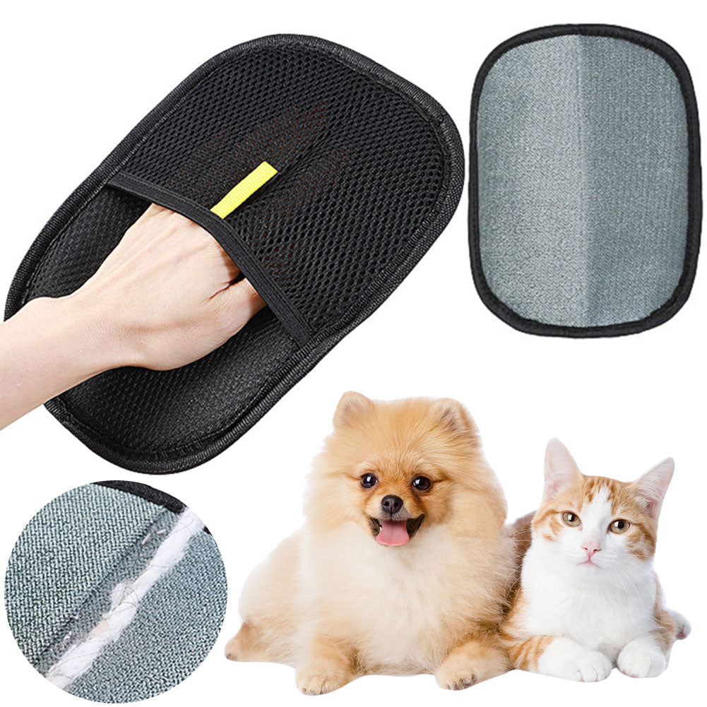 Image 1: "Pet hair remover mitt deshedding brush glove for dogs cats and rabbits"
Image 2: "Grooming glove with silicone tips removing pet hair"
Image 3: "Pet deshedding mitt with adjustable wrist strap"
Image 4: "Hair remover glove massaging dog while grooming"
Image 5: "Pet grooming mitt with 255 silicone tips for deshedding"
Image 6: "Washable pet hair remover glove easy cleanup"