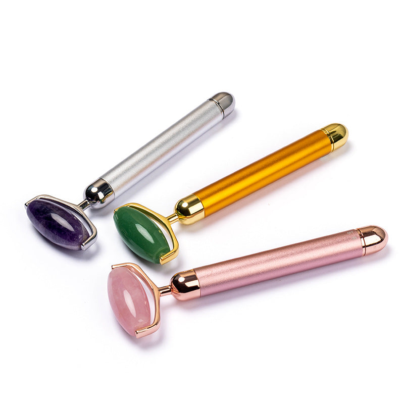 Luxury Electric Jade Face Roller — Vibrating Jade Beauty Stick for Face Lifting & Glow