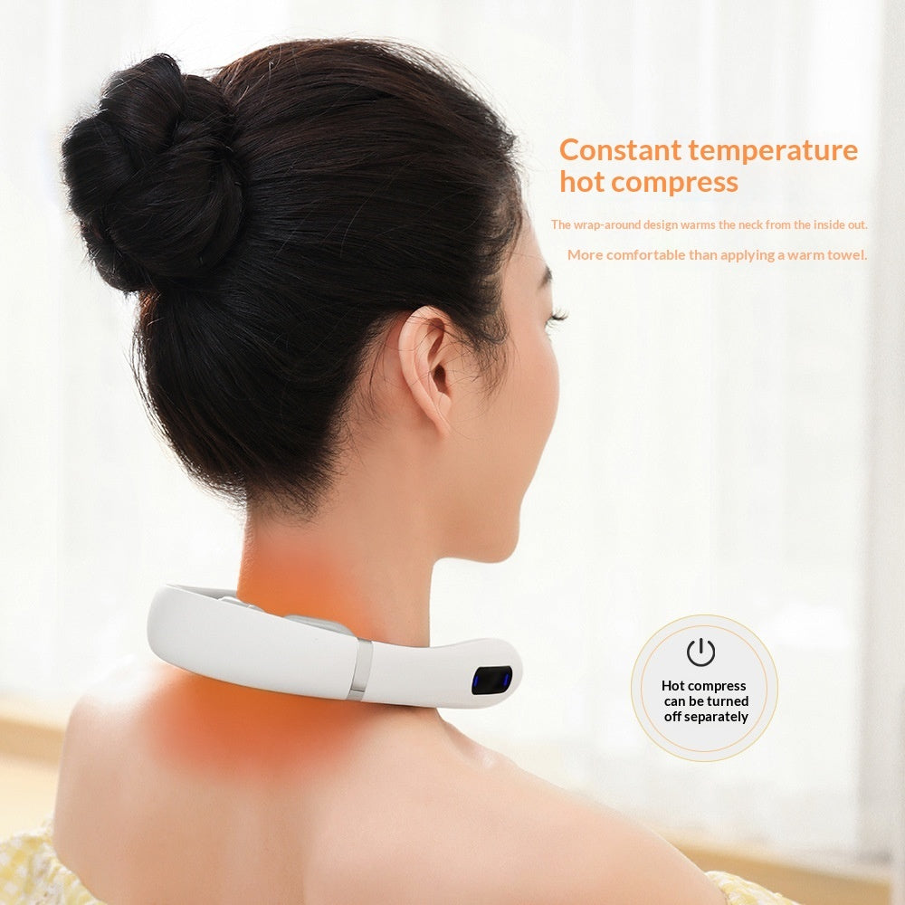 Luxury Low-Frequency Pulse Smart Cervical Massager — Neck Pain Relief, Bluetooth, USB Rechargeable