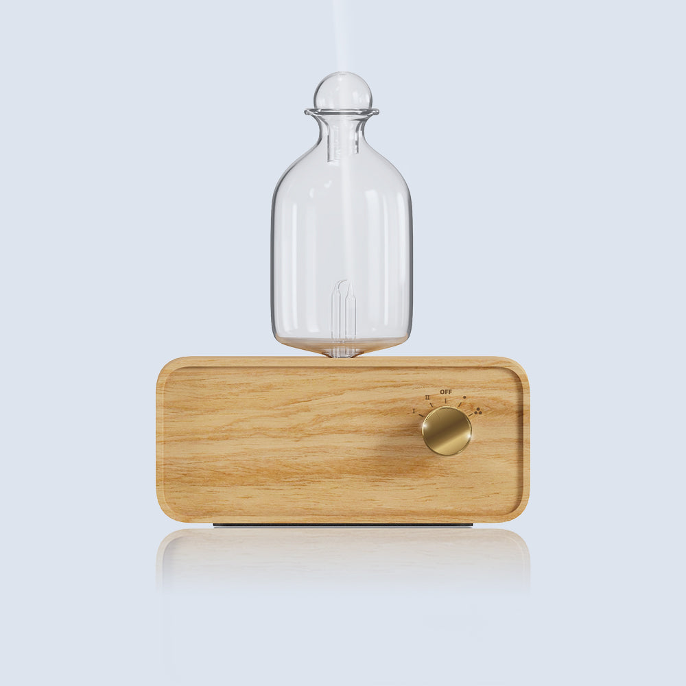 Luxury Waterless Essential Oil Aroma Diffuser — Wood & Glass Scent Machine, Home & Office