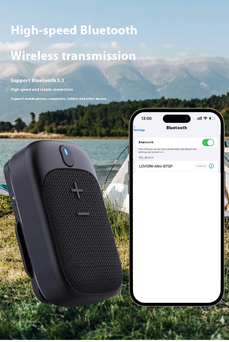 Outdoor Bluetooth Hiking Speaker — Ultra-Lightweight, Portable Subwoofer for Camping & Running