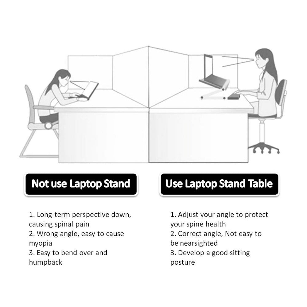 Foldable Laptop Stand & Ergonomic Tablet Holder | 360° Adjustable Height for Bed, Sofa & Desk
