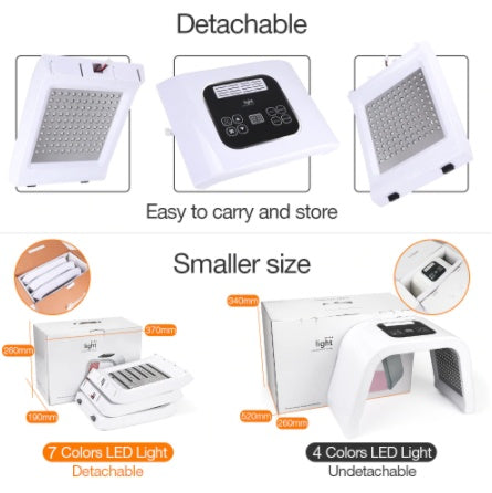 7 Colors PDT LED Light Therapy Panel | Professional Skin Rejuvenation Acne Remover Anti-Wrinkle Red Light Treatment