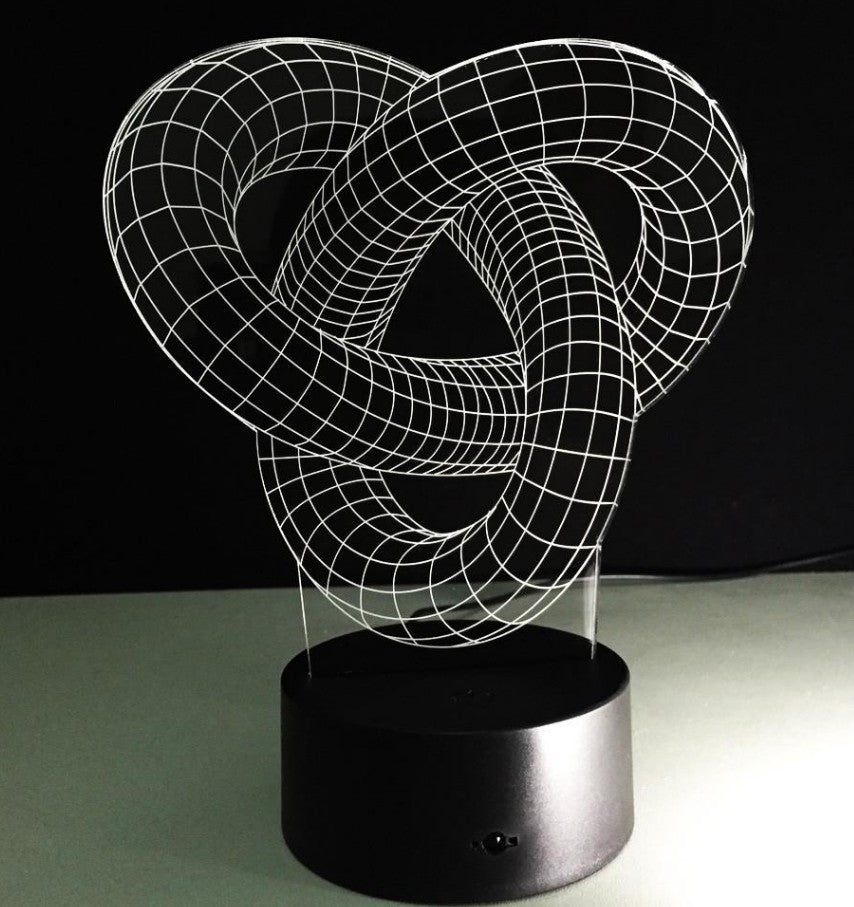 3D Optical Illusion LED Lamp — Holographic Knot Night Light, Remote & Touch Control