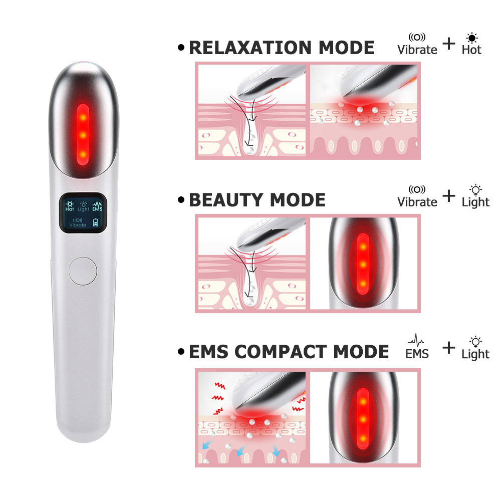 Luxury EMS Red Light Eye Beauty Massager — Dark Circles, Eye Bags, Fine Lines & Fatigue Relief Device