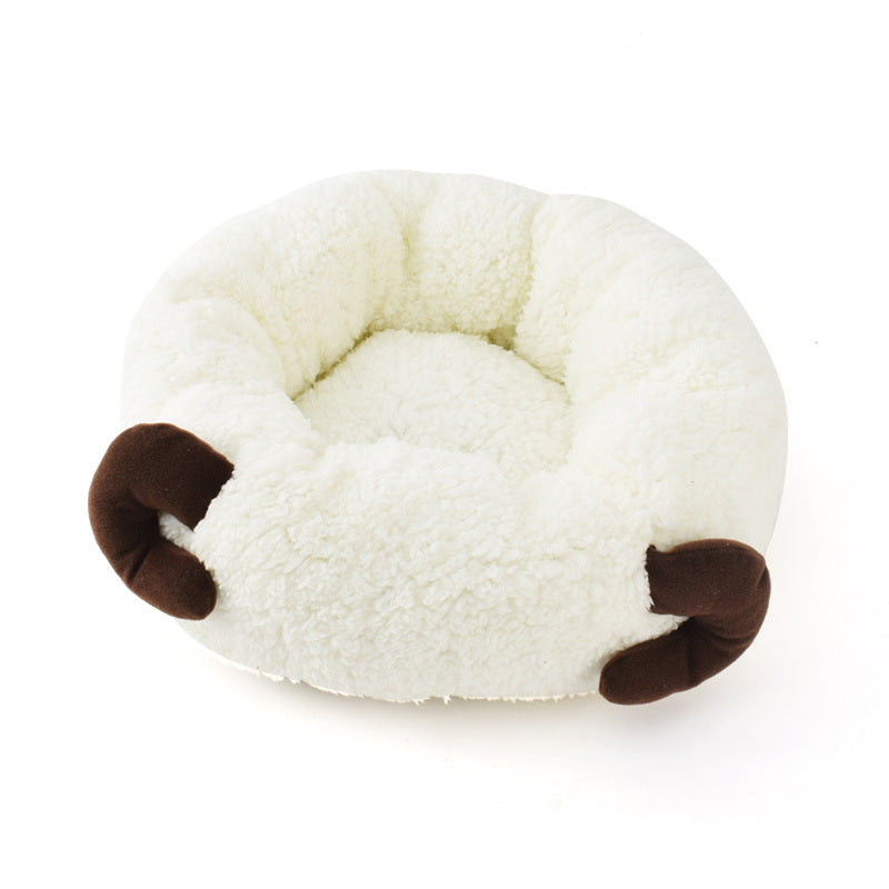 Premium Lamb Wool Round Pet Bed — Deep Sleep Donut Nest, Ultra-Soft, 3 Sizes