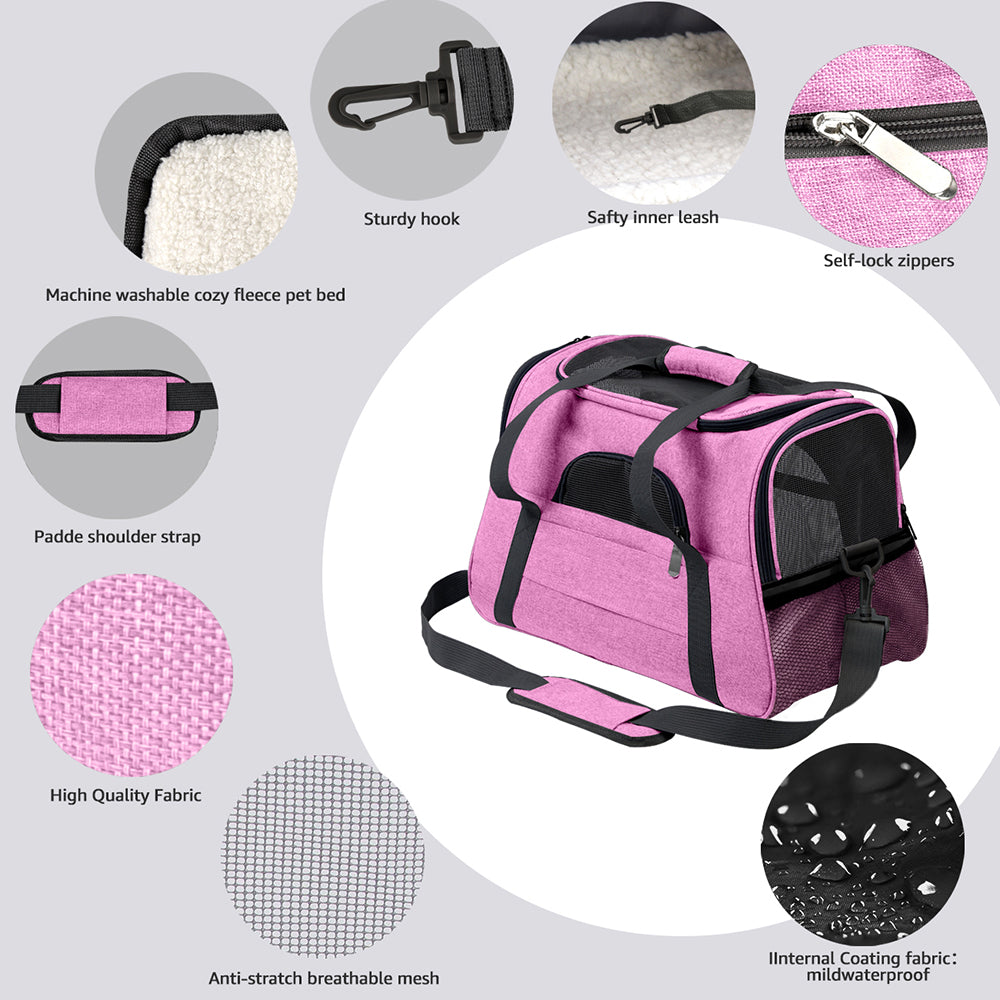 Luxury Breathable Foldable Pet Carrier Bag – Soft-Sided Travel Handbag for Cats & Dogs