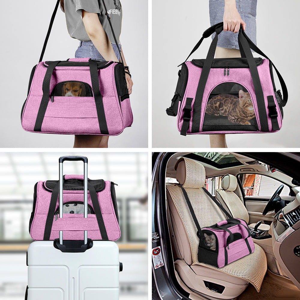 Luxury Breathable Foldable Pet Carrier Bag – Soft-Sided Travel Handbag for Cats & Dogs