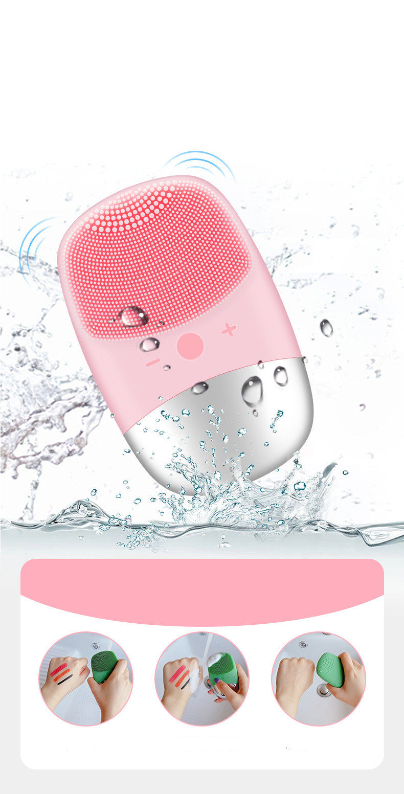 Luxury Mini Silicone Electric Face Cleansing Brush — USB Sonic Skin Purifier