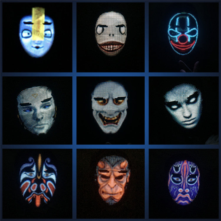 APP-Controlled LED Face-Changing Glowing Mask | Music Reactive DIY Party Mask