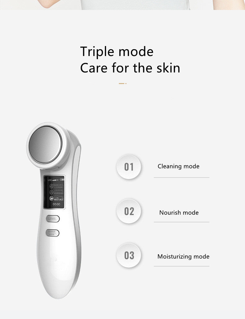 Luxury Iontophoresis Facial Beauty Device — Ion + Vibration + Heat Skin Radiance & Renewal