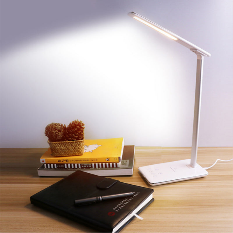 2-in-1 LED Desk Lamp & Wireless Charger | Foldable Touch Dimmer Bedside Light