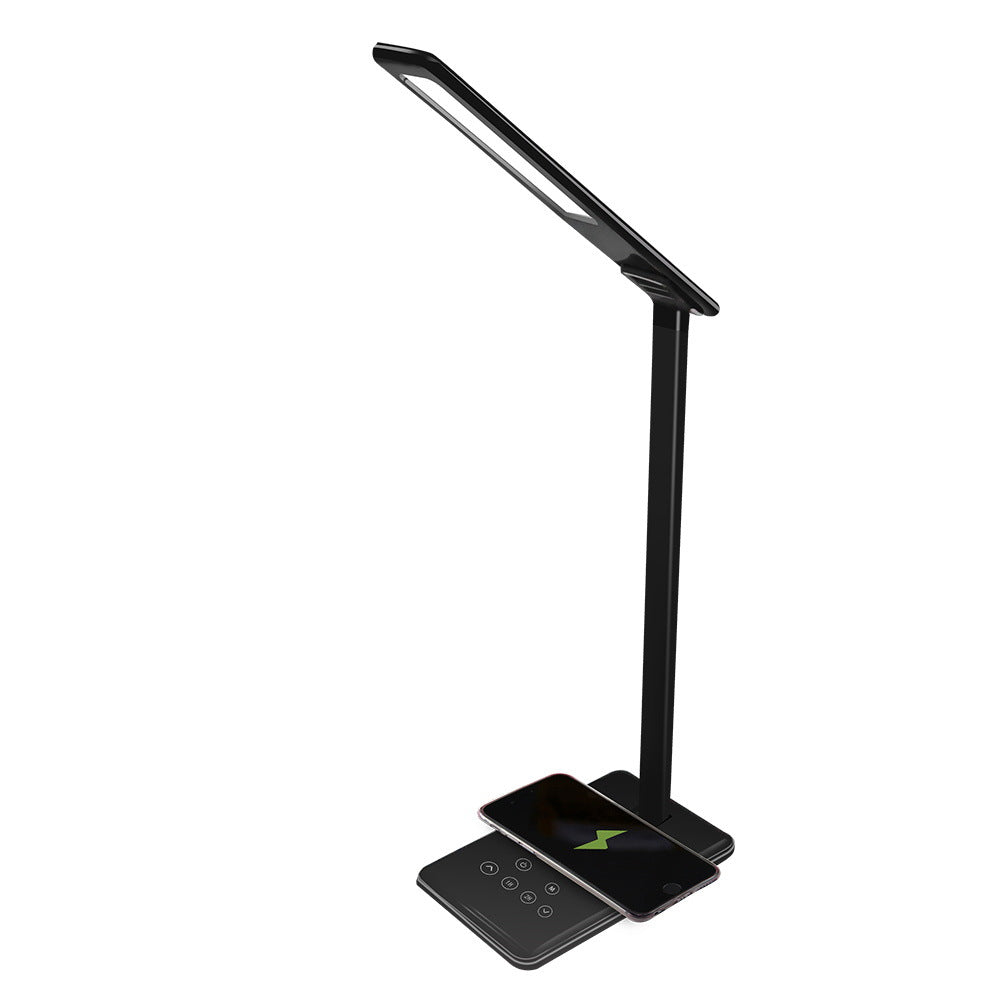 2-in-1 LED Desk Lamp & Wireless Charger | Foldable Touch Dimmer Bedside Light