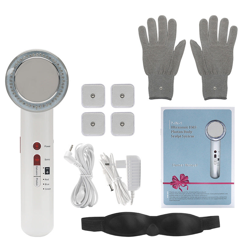 LumiSkin™ 7-in-1 LED Ultrasonic EMS Iontophoresis Beauty Device — Multi-Function Skin Rejuvenation