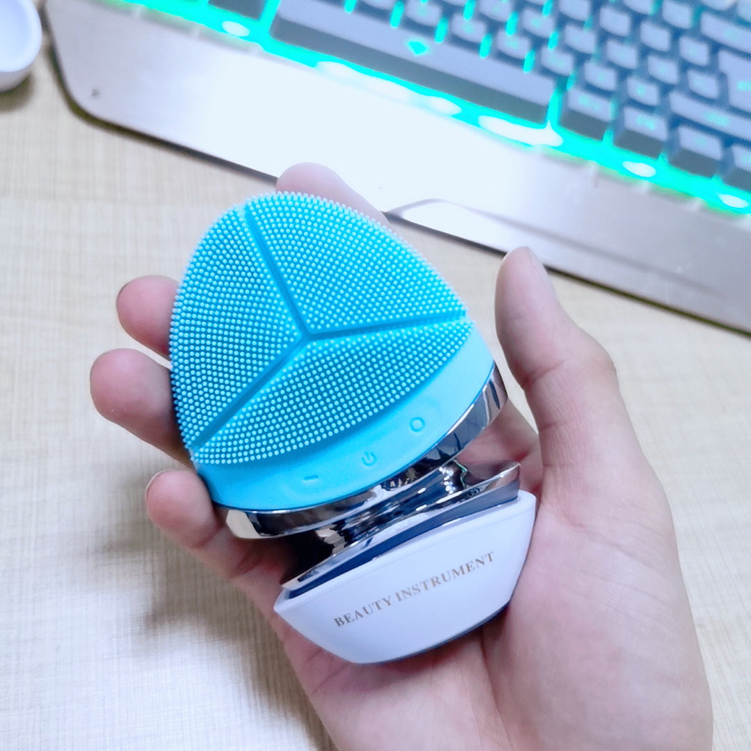 Luxury 5-in-1 Silicone Facial Cleansing & Lifting Device — Ultrasonic, EMS Microcurrent, IPL, Heat & Vibration Skin Care Tool
