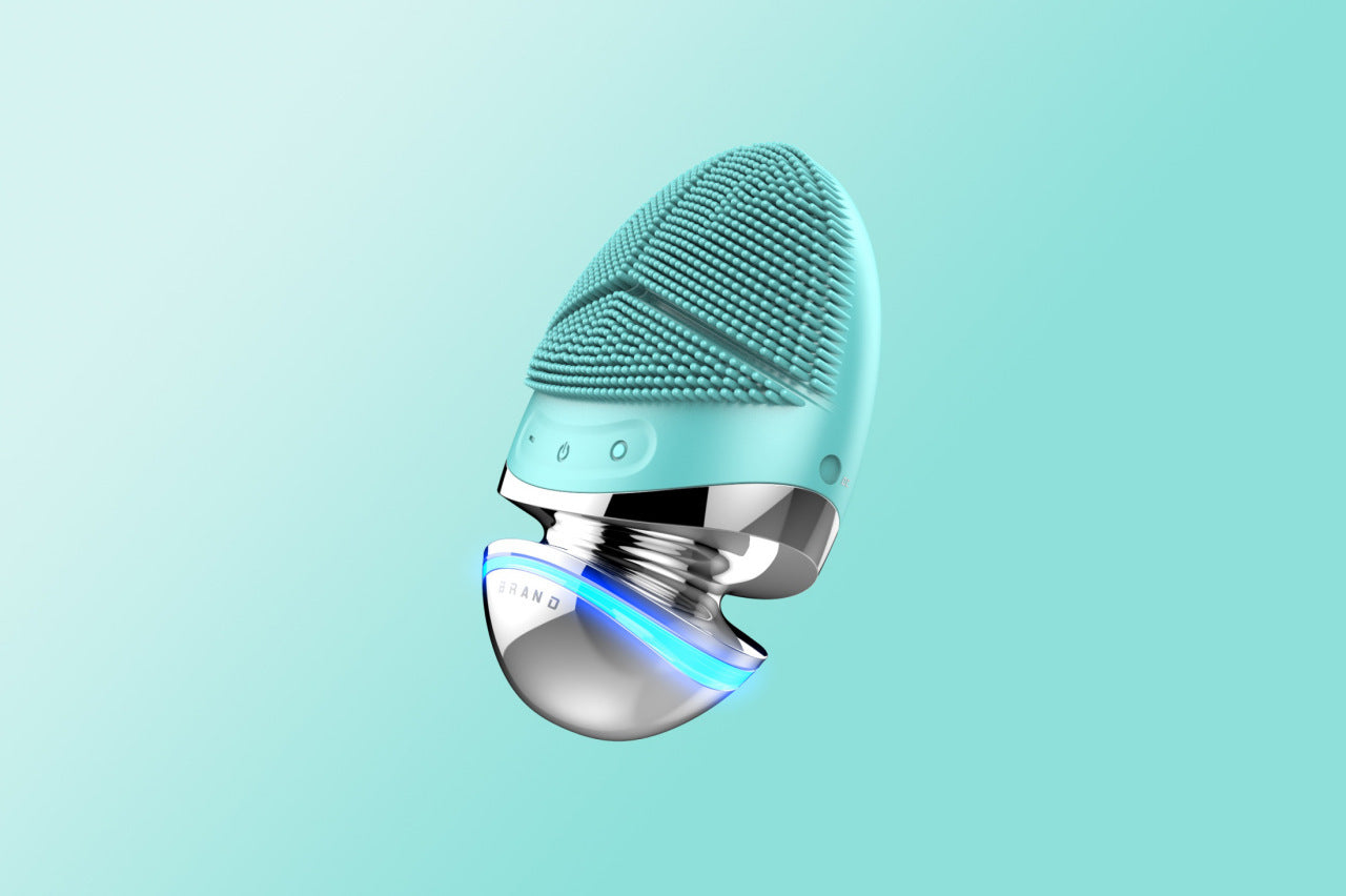 Luxury 5-in-1 Silicone Facial Cleansing & Lifting Device — Ultrasonic, EMS Microcurrent, IPL, Heat & Vibration Skin Care Tool