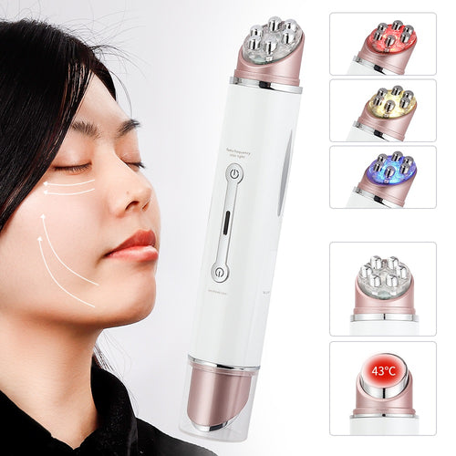 6-in-1 RF Mesotherapy Beauty Pen | EMS LED Eye & Face Lifting Wand