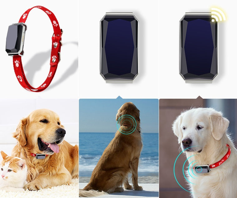 BeidouTrack GPS Pet Collar – Military-Grade Satellite Positioning with 500mAh Battery | Black & Red
