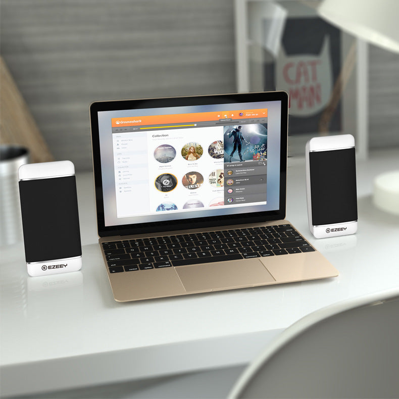 Laptop Speakers — USB Powered, 5W Stereo Sound, Plug & Play, 2 Colors