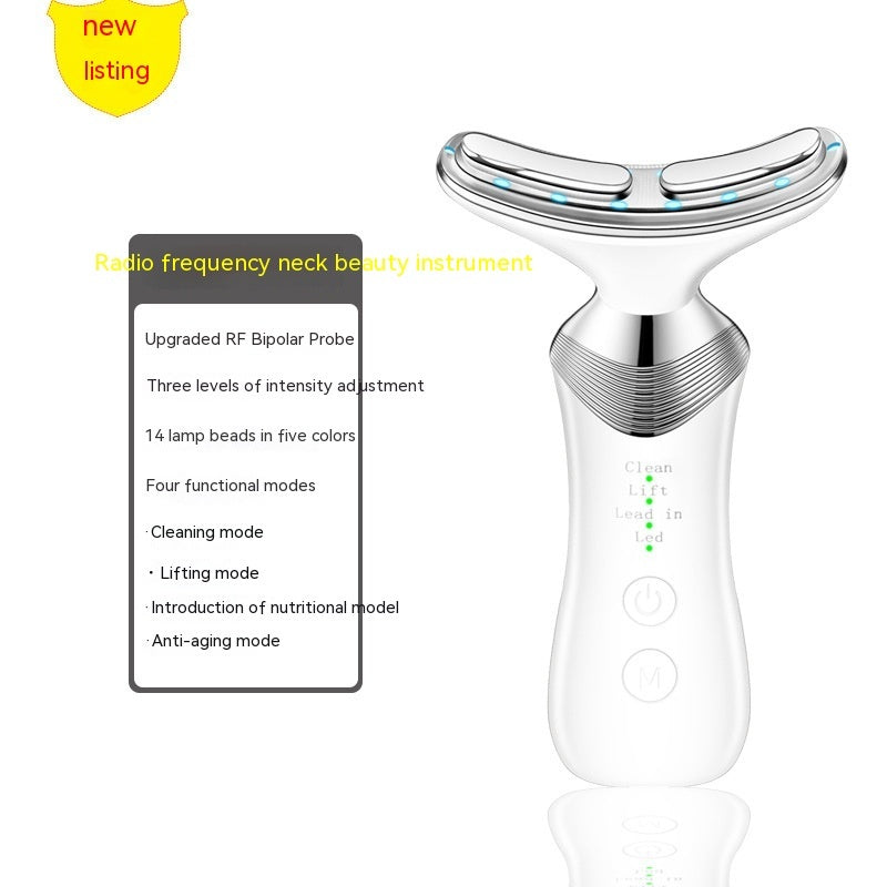 Luxury 7-Color LED EMS Face & Neck Beauty Massager — Negative Ion, Infrared, Ultrasonic Skin Rejuvenation