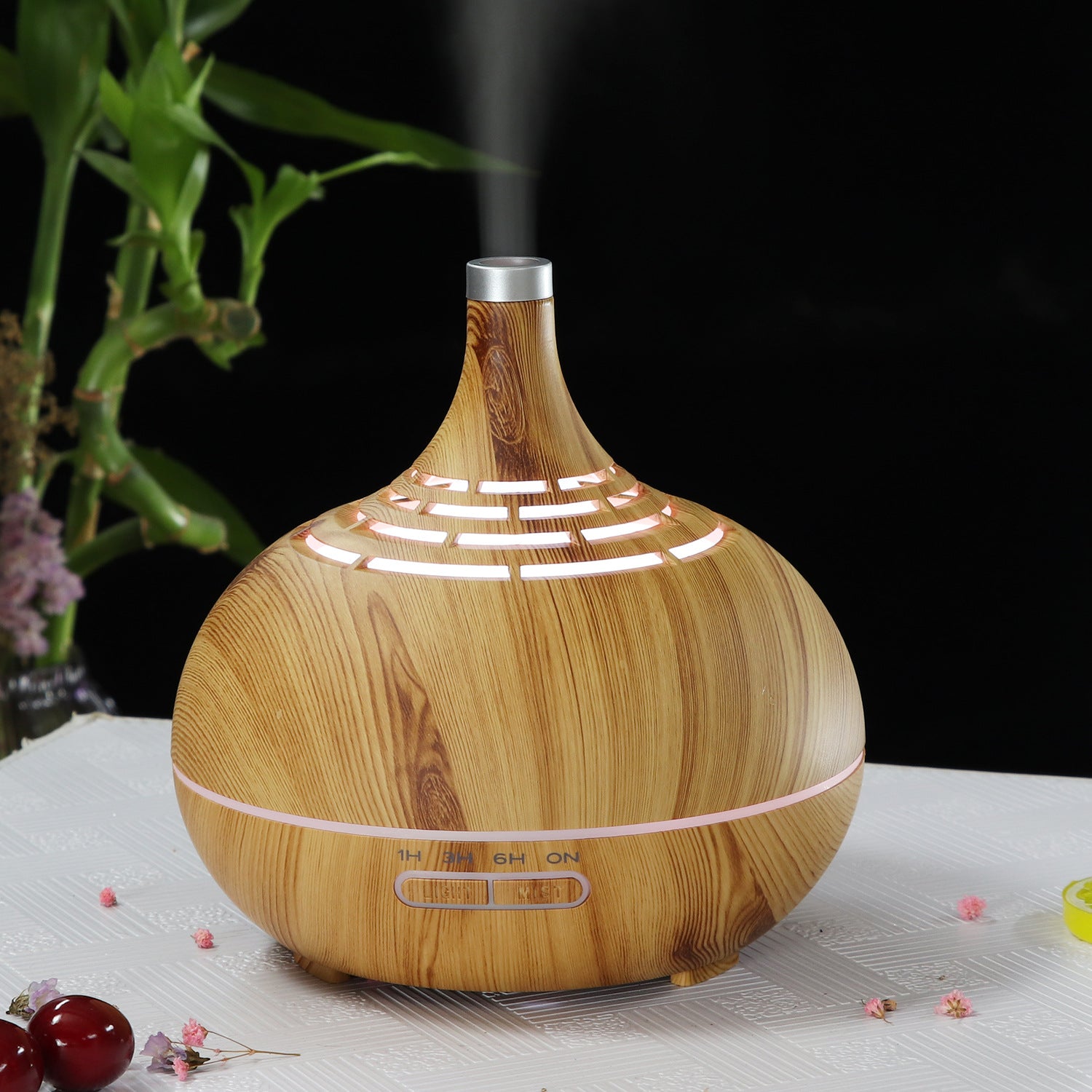 Luxury Wood Grain Ultrasonic Aroma Diffuser — Japandi Home Scent Decor