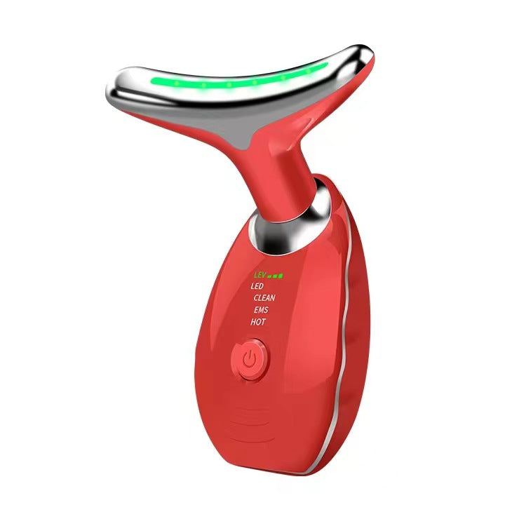 Luxury 7-Color LED EMS Face & Neck Beauty Massager — Negative Ion, Infrared, Ultrasonic Skin Rejuvenation