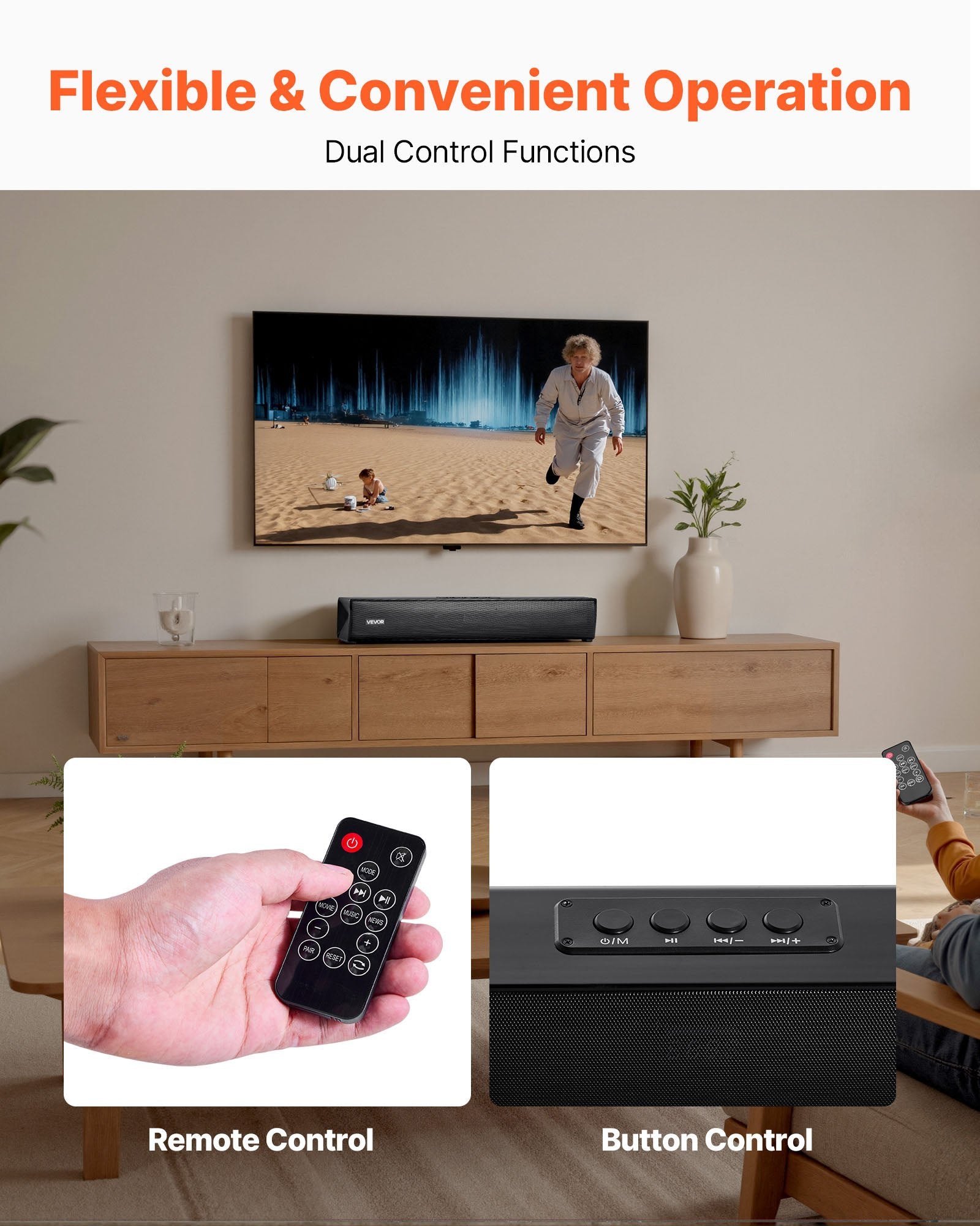 SoundElite™ 17-Inch Compact Soundbar — 80W Surround Sound & Bluetooth 5.0 Home Theater Audio