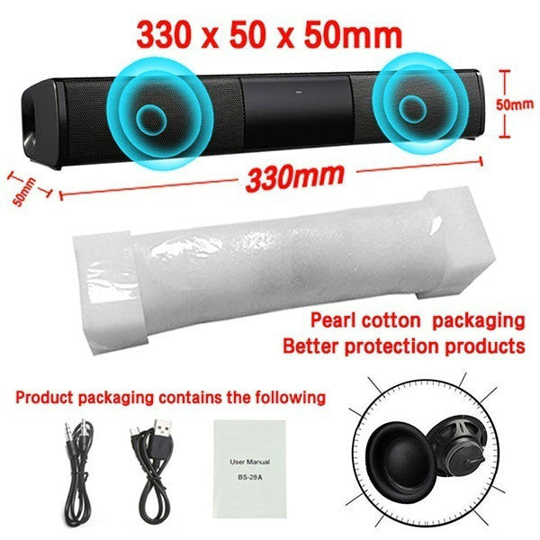 Home Theater Bluetooth Speaker System — 330mm & 550mm, Remote Control, Deep Bass, Black