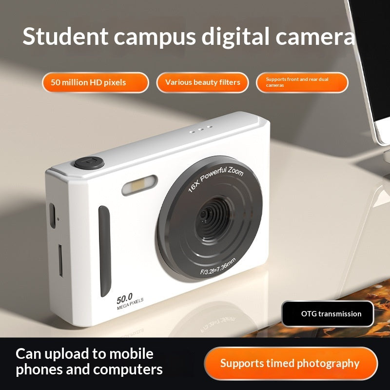 CampusShot™ CCD Student Digital Camera — HD Dual Front & Rear Lens in 6 Premium Colors