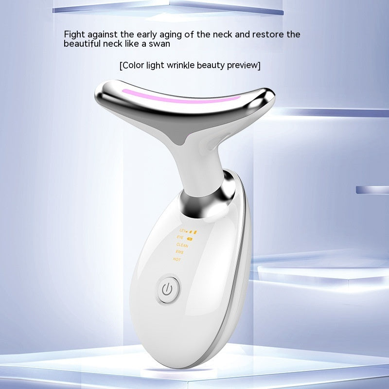 Luxury 7-Color LED EMS Face & Neck Beauty Massager — Negative Ion, Infrared, Ultrasonic Skin Rejuvenation