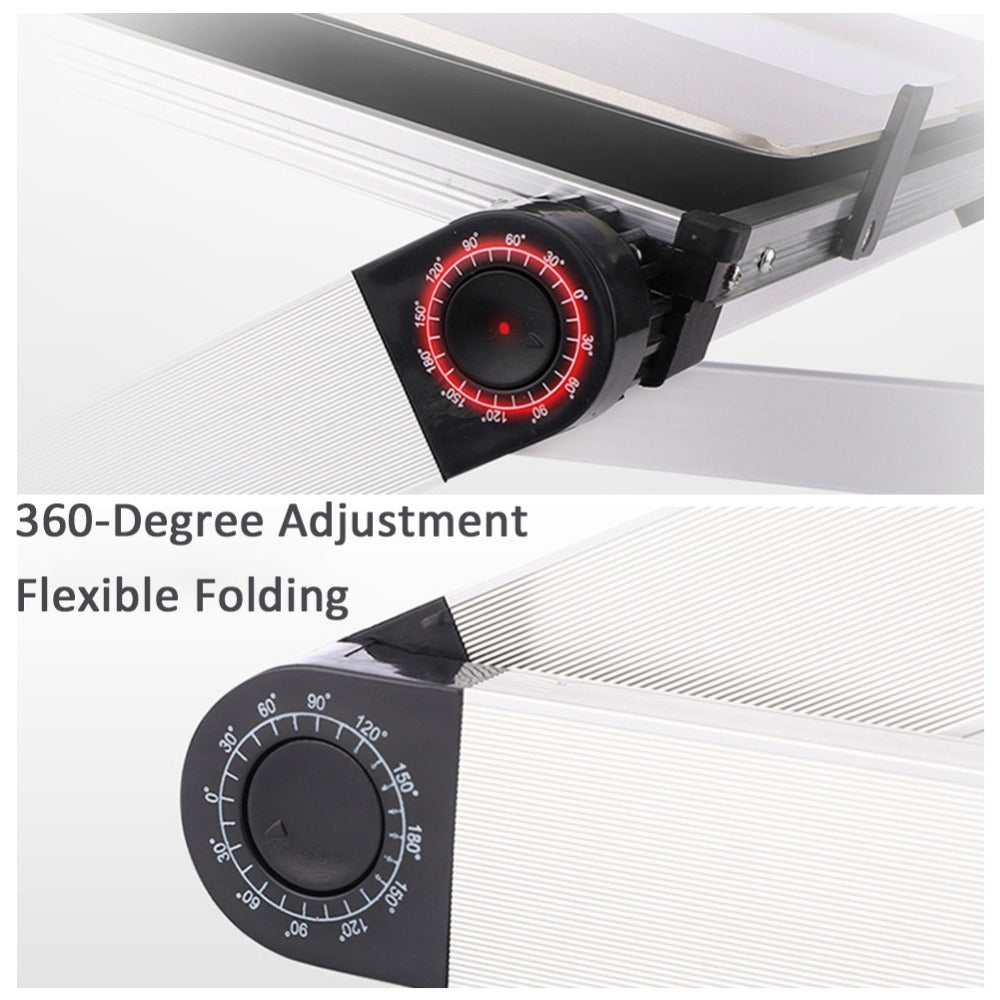 Foldable Laptop Stand & Ergonomic Tablet Holder | 360° Adjustable Height for Bed, Sofa & Desk