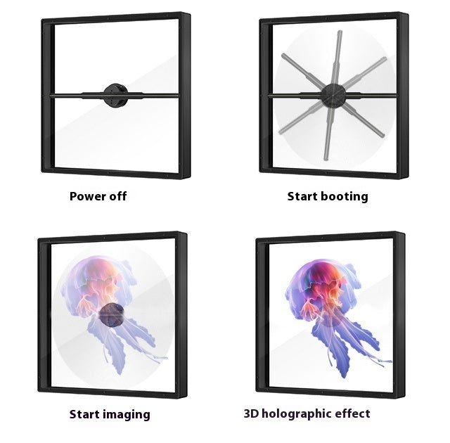 HoloVision™ 3D Holographic Fan Projector — Naked Eye Hologram Display for Home, Events & Retail