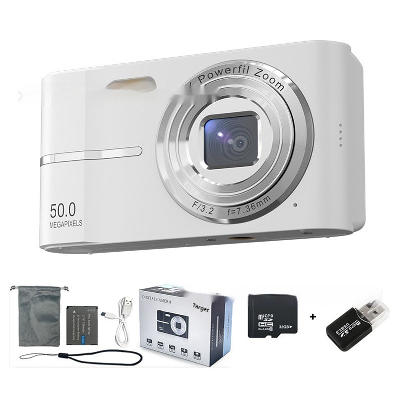 4K Mini Vlogging Camera for Students & Beginners — Pink, Green, Black & White