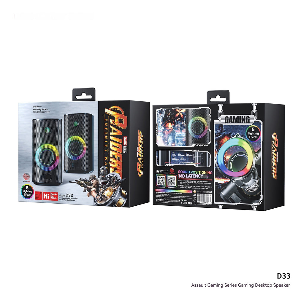 RGB Gaming Desktop Bluetooth Speaker | Dual Stereo Sound, LED Light Show & USB Powered