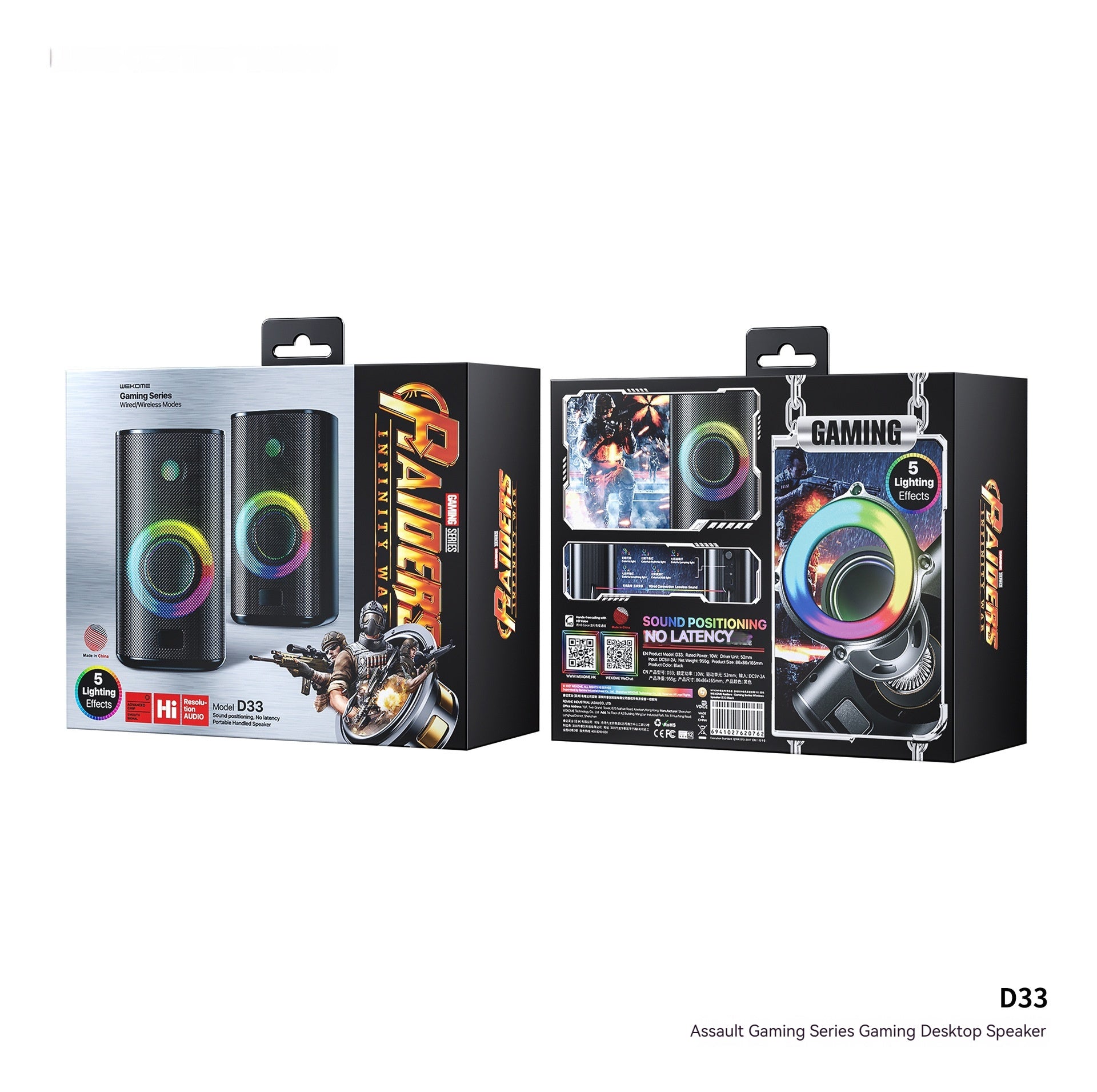 RGB Gaming Desktop Bluetooth Speaker | Dual Stereo Sound, LED Light Show & USB Powered