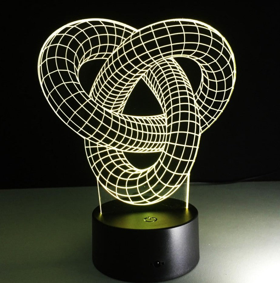3D Optical Illusion LED Lamp — Holographic Knot Night Light, Remote & Touch Control