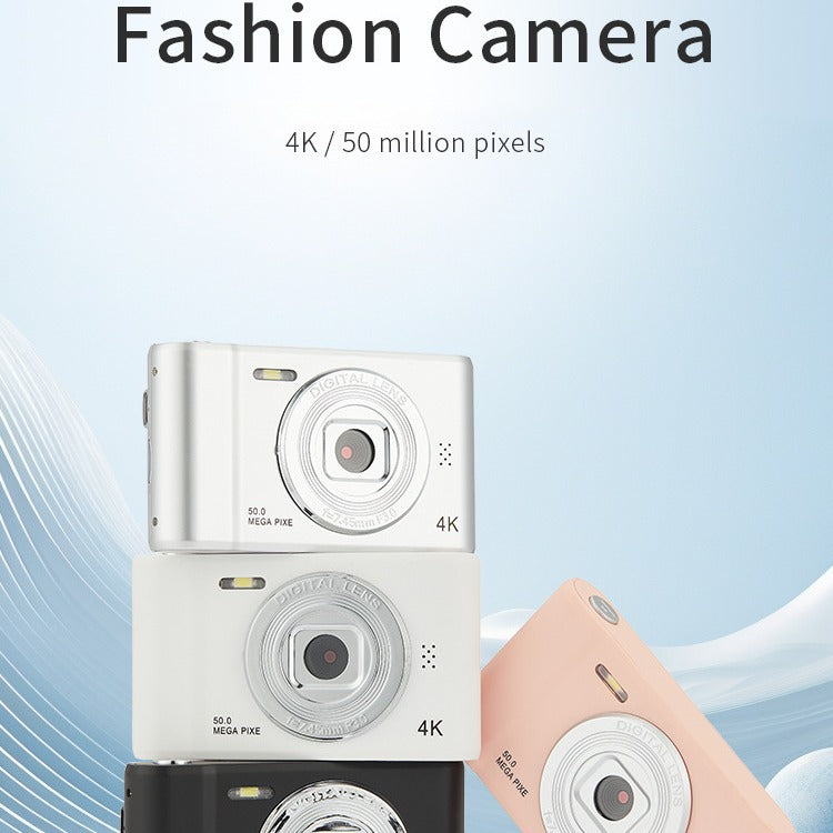 RetroShot 48MP 4K HD Digital Selfie Camera — Front & Rear Dual Lens, Retro Compact Design