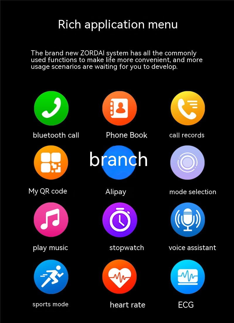 ZD5UM AI Smart Watch | Bluetooth Calling | Blood Oxygen | Heart Rate | 4 Colors
