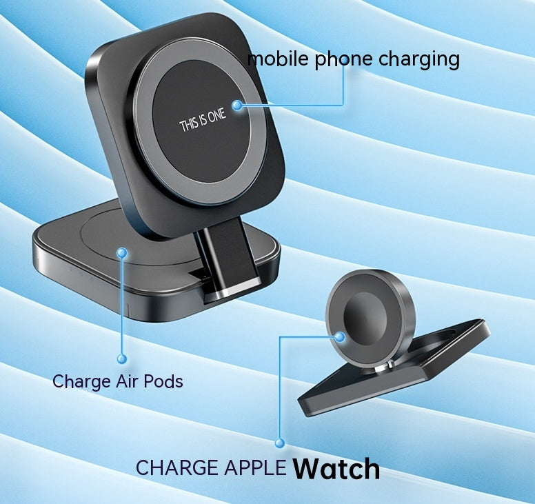 Desktop 3-in-1 Wireless Charger Station — iPhone, Apple Watch & AirPods
