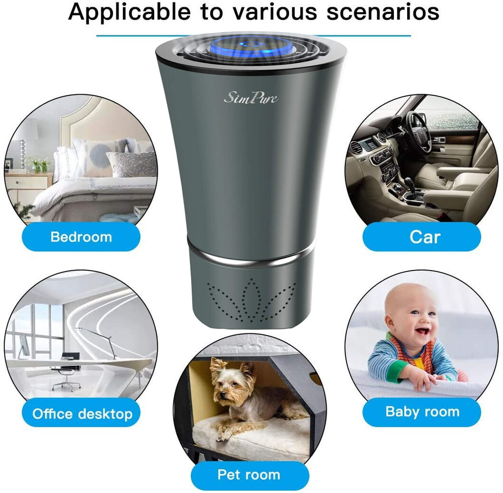 Mini Desktop Air Purifier — True HEPA Filter, PM2.5, Home & Office