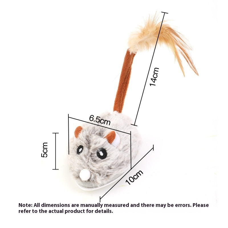 PawHunt Electric Mouse Cat Toy – Auto-Moving Plush Interactive Pole Toy for Cats | 3 Colors