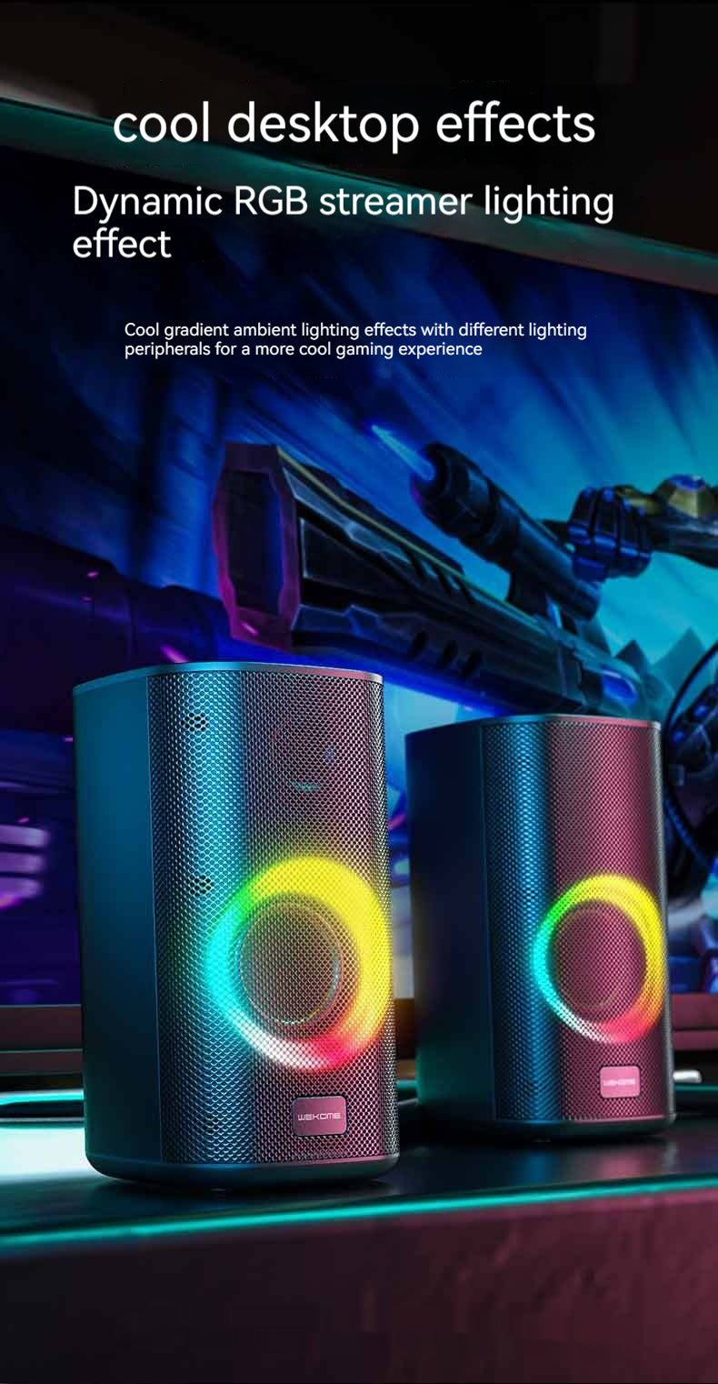 RGB Gaming Desktop Bluetooth Speaker | Dual Stereo Sound, LED Light Show & USB Powered