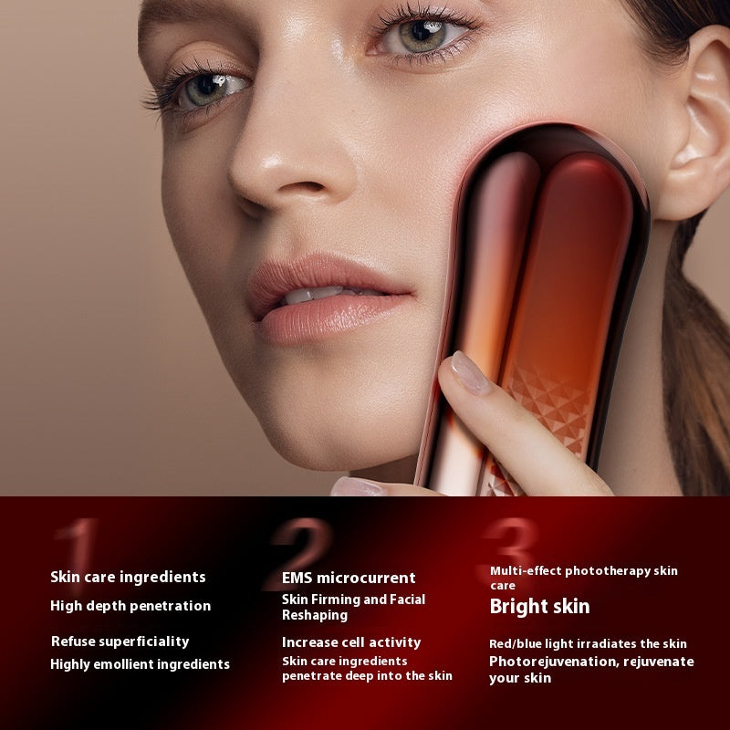 EMS Microcurrent Facial Lifting & Toning Wand | LED Skin Rejuvenation Beauty Device