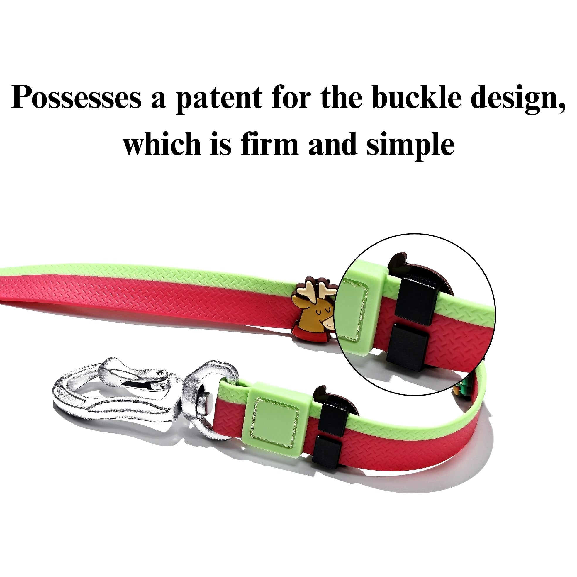 Dual-Color Embossed Pet Leash Set — Waterproof PVC Collar & Leash with DIY Accessories for Dogs